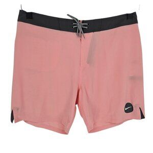 Nike swim mens 36 black pink bleached coral zip pocket board swim shirts nwt